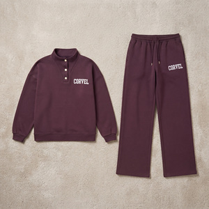 Conjunto Deportivo Oversize para Mujer, Sudadera con Cuello Alto y Botones, Ropa Deportiva de Invierno y Otoño, Pantalones Deportivos Holgados de Alta Calidad, DTF - Product Image 3