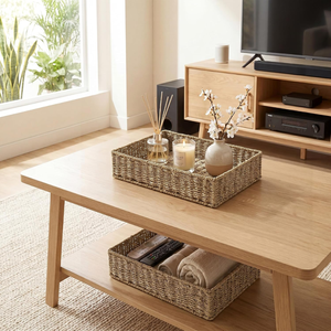 Handwoven Natural Renewable Seagrass Rectangular <b>Storage</b> <b>Basket</b> for <b>Shelves</b>, Bathroom, Kitchen Wholesale from Vietnam - Product Image 3