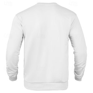 Sweat-shirt léger à manches longues pour homme, couleur blanc, anti-plis, 100 % coton biologique, tendance, grande taille - Product Image 2