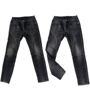 Jeans de Mezclilla 100% Algodón, Ajustados, Desgastados, con Detalles Rotos, Cintura Alta, Pierna Ancha, Estilo Casual, Largos, Ecológicos, para Otoño - Product Image 1