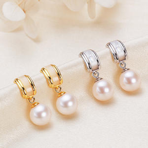 Pendientes de Perlas de Agua Dulce de Plata 925 para Mujer, Estilo Chino, con Incrustaciones de Concha, Elegantes Joyas de Plata y Perlas de Agua Dulce - Product Image 2