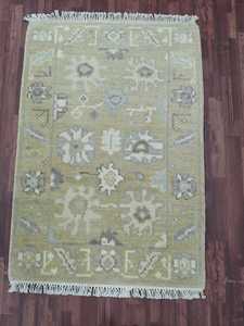 Vintage Green Knotted <b>Rug</b>, Floral Cut Weave Area <b>Rugs</b>, Rectangle Woven <b>Carpet</b> with Fringe for high quality Living Room <b>Carpet</b> - Product Image 3