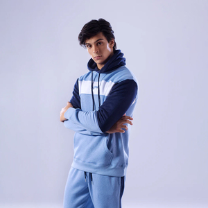 Conjunto Deportivo de Hombre con Capucha y Bloques de Color, 100% Algodón, Estilo Urbano, Manga Larga, para Otoño - Product Image 4