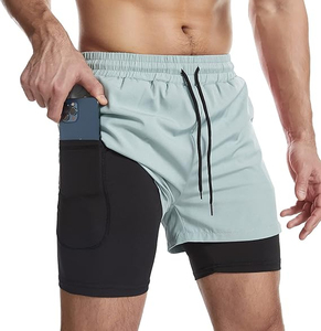 Shorts de sport 2-en-1 personnalisés pour hommes, anti-transpiration, pour l'entraînement, la course et la gym, avec service OEM - Product Image 2
