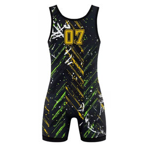 Professional Custom Sublimation Wrestling Singlet <b>Men</b> Youth High Quality Spandex <b>Lycrae</b> Compression Wrestling Uniform Gear Suit - Product Image 3