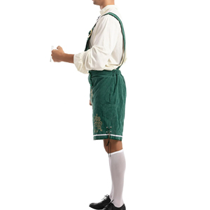 Pantalones Cortos Bávaros de Cuero Verde para Hombre, Más Vendidos, con Bordado, Cintura Media, Casuales, Tejidos y Transpirables - Product Image 5