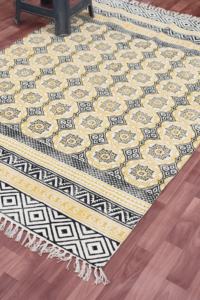 100% Handmade Cotton Rajasthani Designer Carpets Great Embroidery Work Washable <b>Rugs</b> for Home Living Room Decor and Car Use - Product Image 6