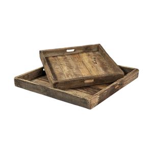 Plateau en bois de luxe de couleur noyer profond avec un design carré élégant et une surface polie, parfait pour la décoration intérieure - Product Image 6