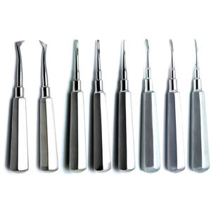 Juego de 8 Elevadores Dentales de Acero, Rectos y Curvos, Instrumento de Extracción de Tejido Óseo Cryer para Cirugía General por GS - Product Image 1