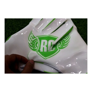 Gants de football américain personnalisés blancs et verts, gants de receveur respirants, équipement sportif d'entraînement athlétique - Product Image 2
