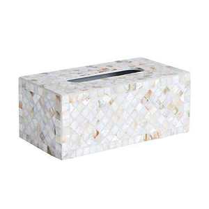 Caja de pañuelos de lujo ecológica con incrustaciones de hueso, elegante soporte decorativo hecho a mano para pañuelos, caja de servilletas para el hogar. - Product Image 2
