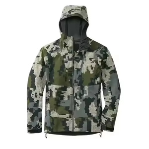 Veste d'hiver unisexe camouflage isolée en softshell, thermique, couche intermédiaire, fermeture éclair intégrale, coupe-vent, motif imprimé, chaude, pour la randonnée - Product Image 1