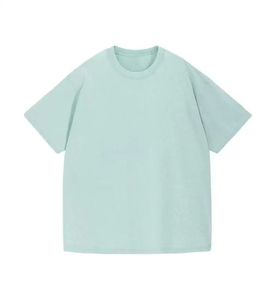 Camiseta Verde Lisa Oversize para Hombre, Manga Corta, Cuello Redondo, Casual, 100% Algodón, Tejido de Punto, Diseño Liso, OEM ODM - Product Image 2