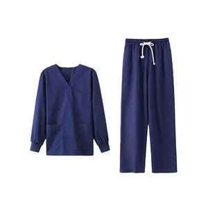 Conjunto de Uniforme Hospitalario Unisex Ligero de Satén de Algodón, Uniformes de Enfermería Personalizados con Bolsillos, Tela Elegante - Product Image 3