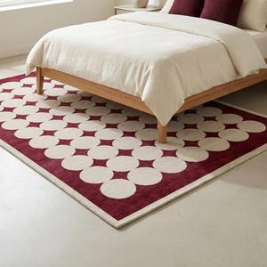 Alfombra de Lana Floral Clásica de Lujo en Borgoña y Marfil, Tejida a Mano, Suave, para Sala de Estar o Dormitorio - Product Image 5