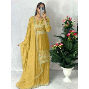 เสื้อดีไซเนอร์และชุดพลาซโซพร้อม dupatta แฟนซี - Product Image 4