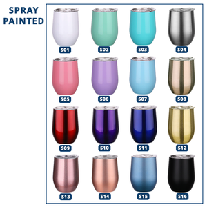 Vaso de Vino con Aislamiento al Vacío de Doble Pared, de Acero Inoxidable, con Forma de Huevo, de 12oz, con Recubrimiento en Polvo, para Camping, Venta al por Mayor - Product Image 6