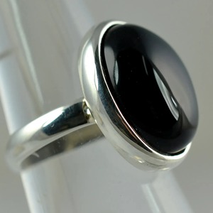 Black Onyx <b>Ring</b> 925 Sterling <b>Silver</b> Handmade Boho <b>Statement</b> Promise <b>Ring</b> for Women Natural Oval Black Onyx <b>Ring</b> July Birthstone - Product Image 3