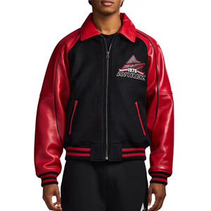 Vestes de moto pour hommes en cuir de vache véritable, sur mesure, brodées, style streetwear, taille plus, été/printemps, OEM - Product Image 3