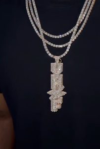 Colgante de Oro Macizo con Diamantes de Laboratorio, Diseño Micro Pavé Estilo Hip Hop Iced Out, Joyería para Uso Diario - Product Image 2