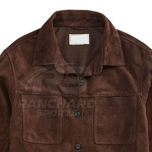 Modern <b>Mens</b> <b>Suede</b> Leather <b>Jacket</b> Premium Casual Slim Fit Soft Genuine Leather Streetwear Style - Product Image 4