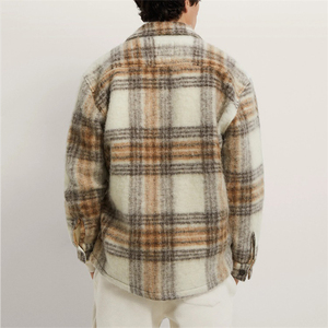 Veste à capuche en flanelle à carreaux de haute qualité pour l'hiver, écologique, coupe-vent, épaisse, doublée de polaire, avec logo sur le devant - Product Image 5