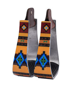 Estribo de caballo de aluminio pintado a mano con diseño retorcido único Ligero y duradero para equitación y uso ecuestre - Product Image 2