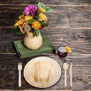 Nouvelles assiettes compostables en feuilles de palmier écologiques de 8 pouces pour événements, mariages, services de traiteur, cafés, hôtels, restauration rapide, desserts - Product Image 1