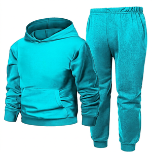 Sudadera con Capucha Estampada Gris Unisex, Pantalones Deportivos de Color Sólido, Chándal de Algodón Estilo Coreano, Ropa Casual de Otoño, Largo Completo, Corte Regular - Product Image 5