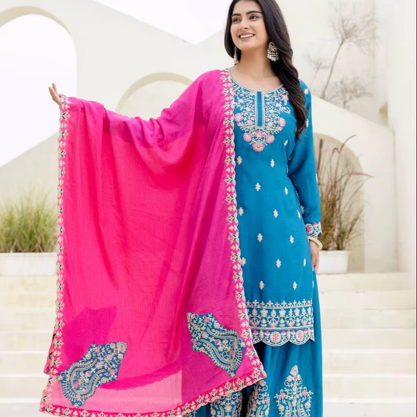open lace back dress SAJDA premium Printed Party wear Punjabi salwar suit for women – Ibaadat By  Jasmine main image 0