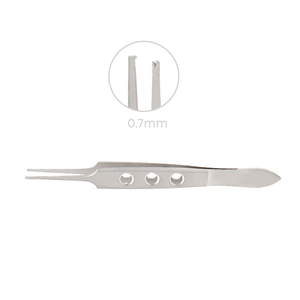 Pinzas Oftálmicas Bishop-Harmon Iris Rectas – 1x2 Dientes, Puntas de 0.7mm, 9 cm, Instrumento Quirúrgico Oftálmico - Product Image 1