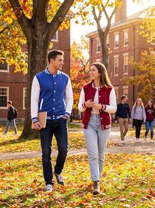 <b>Men</b> <b>Blue</b> White Varsity Jacket Casual Cotton Polyester Stand Collar Button Front <b>Men</b> Varsity Jacket Classic Baseball Letterman - Product Image 5