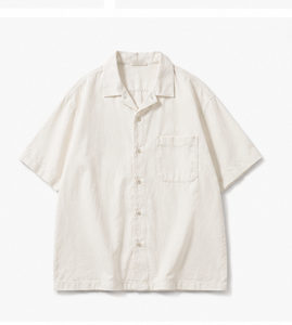 เสื้อเชิ้ตทำงานแขนสั้นทรงโอเวอร์ไซส์คุณภาพสูงสำหรับผู้ชาย - Product Image 1