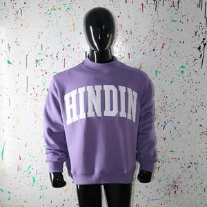 Sudadera Morada con Cuello Alto 100% Blanca con Apliques Bordados, Sudadera de Cuello Ancho URBAN PRODUCTIONS - Product Image 3