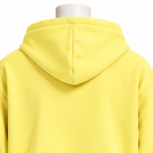 Customized Light <b>Yellow</b> <b>Mens</b> Full Zip <b>Hoodie</b> Chenille Letter Patch Heavyweight Fleece Oversized Casual Streetwear Sweatshirt - Product Image 4