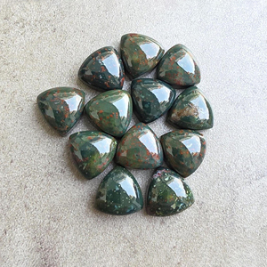Cabochon en hématite AAA+ taille trilobé, pierre précieuse calibrée à dos plat, pour la fabrication de bijoux - Product Image 5