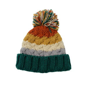 Wholesale Custom 100% Cotton Winter Knitted Beanie <b>Hats</b> with 3D Embroidery Bows Plaid Design - Product Image 1