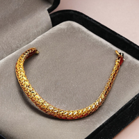 Bracelets pour hommes en laiton plaqué or micro 14K 18K 24K, style byzantin, chaîne en or, bijoux de mode, vente en gros