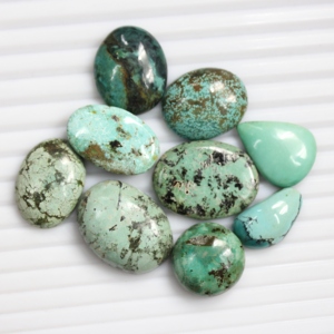 Natural Tibetan Turquoise Cabochon , Genuine <b>Blue</b> Green Turquoise Stones, Polished Cabochons Direct Factory <b>Ring</b> Size Wholesale - Product Image 1