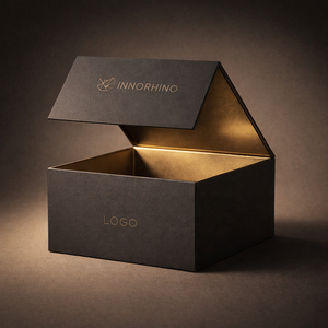 Boîte en carton pliable personnalisée couvercle rabattable carrée gâteau chapeau chaussures rigide magnétique - Product Image 1