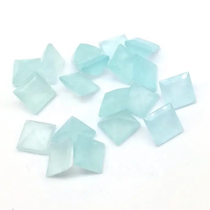 7mm naturel Aqua calcédoine facettes coupe carrée bijoux en pierres précieuses semi-précieuses en vrac de fournisseur de fabricant personnalisé vérifié - Product Image 3