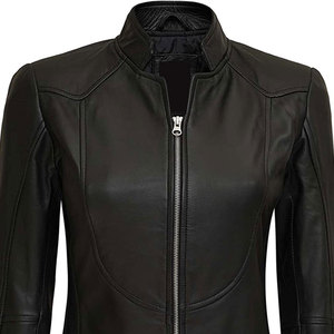Women Classic Leather <b>Jacket</b> Genuine Leather Motorcycle <b>Biker</b> Coat Premium Fashion Outerwear OEM Wholesale Supplier - Product Image 5