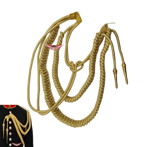 สายสะพายไหล่เครื่องแบบเยอรมันสีทองแบบถัก  สายถักทองคำ  ปลายสายโลหะ  สายโลหะ - Product Image 1