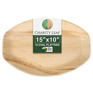 Vassoio Ovale Monouso in Foglia di Palma Naturale 15 x 10 Pollici, Stoviglie Ecologiche - Product Image 5