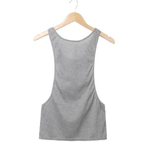 2021 Customized Logo Women Tank Top Sexy Casual Vest Sleeveless Solid Open Side Tank Tops Stretch Camisole Plus Size Stringer - Product Image 3