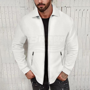 Nouvelle veste décontractée pour homme, coupe slim, hiver, col montant, imprimé lettres, couleur unie, poches zippées, manches longues, service OEM, fabricant, vente en gros - Product Image 6