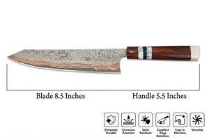 มีดเชฟพกพา UM STEEL ทำจากเหล็กสแตนเลส 440C ผลิตด้วยมือ ปรับทิศทางการจับได้ ด้ามไม้ ขัดเงาอย่างดี ใบมีดขนาด 7 ซม. - Product Image 5
