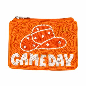 Beaded Game Day <b>Coin</b> <b>Purse</b> With Cowboy Hat Design Zipper Closure Casual Accessory artistry by pr - Product Image 5