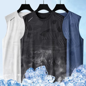 Débardeur Homme Séchage Rapide Élastique Sportif Respirant Tricoté Décontracté avec Logo Avant 100% Polyester - Product Image 1
