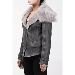 Chaqueta de Cuero Genuino de Oveja para Mujer, Estilo Minimalista, Corta, Suave al Tacto, Venta al Por Mayor Personalizada - Product Image 3